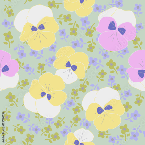 vector floral illustration as a repeating pattern for use on fabrics, wallpaper or packaging. 