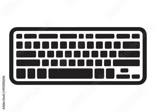 computer keyboard logo silhouette vector, typing keyboard logo silhouette vector illustration, typing device silhouette logo, typing tool logo silhouette design on white background