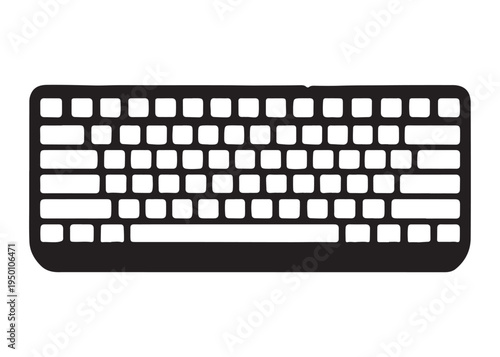 computer keyboard logo silhouette vector, typing keyboard logo silhouette vector illustration, typing device silhouette logo, typing tool logo silhouette design on white background