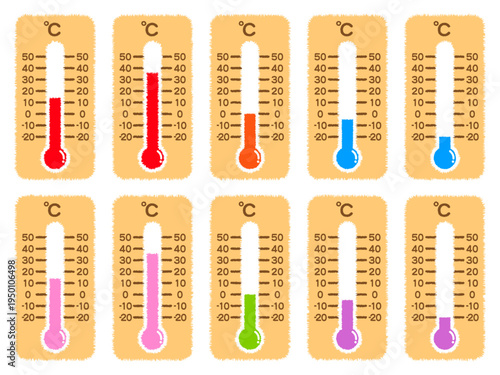 温度計のイラスト素材セット4