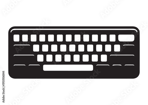 computer keyboard logo silhouette vector, typing keyboard logo silhouette vector illustration, typing device silhouette logo, typing tool logo silhouette design on white background