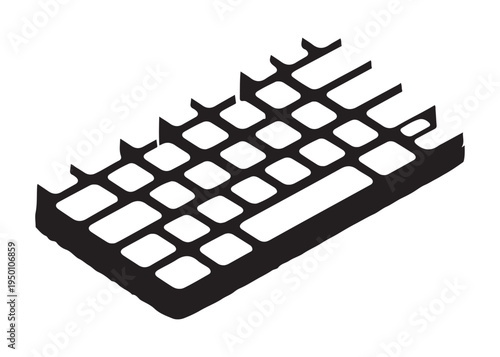 computer keyboard logo silhouette vector, typing keyboard logo silhouette vector illustration, typing device silhouette logo, typing tool logo silhouette design on white background