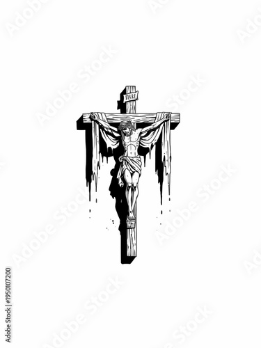 Jesus Christ on the cross suffering.