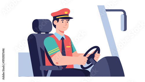 Bus Driver: A focused driver confidently steers a bus, ensuring a safe journey for passengers. The driver's image suggests responsibility and experience.