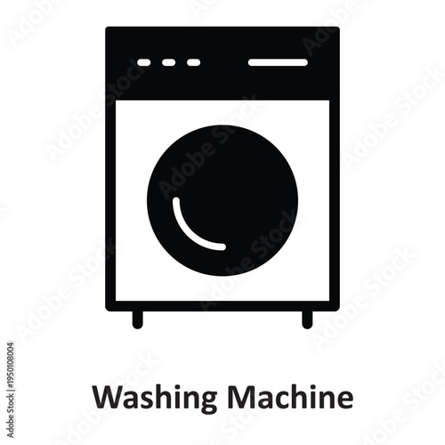 Washing Machine Vector icon which can easily modify or edit