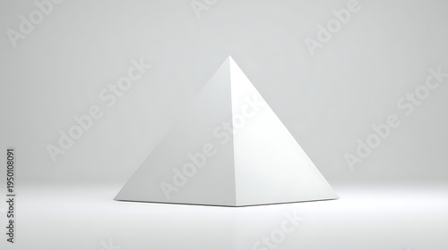 A white pyramid is the main focus of the image