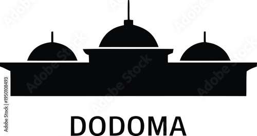 Dodoma tanzania national assembly building silhouette vector city icon architecture landmark travel symbol