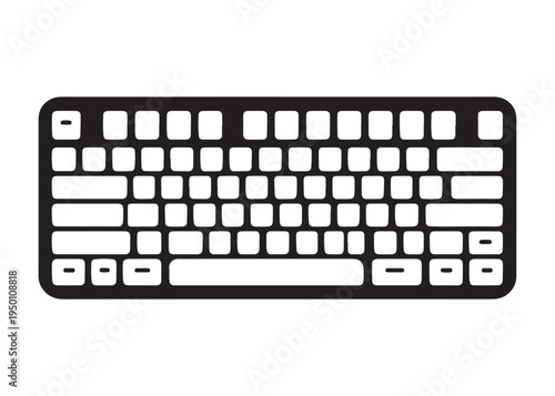 computer keyboard logo silhouette vector, typing keyboard logo silhouette vector illustration, typing device silhouette logo, typing tool logo silhouette design on white background