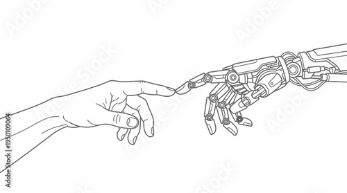 The Creation of Adam A Human Hand Reaching Out to a Robotic Hand