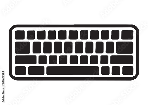 computer keyboard logo silhouette vector, typing keyboard logo silhouette vector illustration, typing device silhouette logo, typing tool logo silhouette design on white background