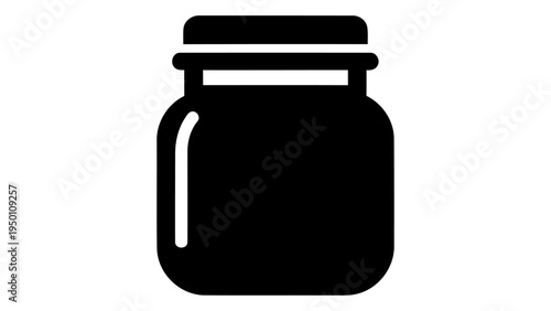 Glass storage jar icon vector illustration for kitchen organization and food preservation concepts