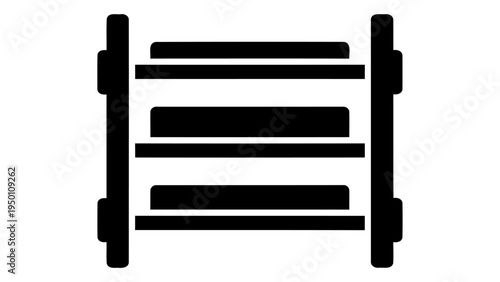 Metal wall shelf icon representing durable wall mounted storage for home or workspace organization and interior design s