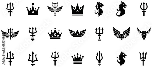 Collection of royal and mythological symbols