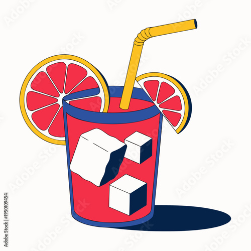 cocktail with ice and lime