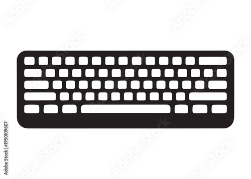 computer keyboard logo silhouette vector, typing keyboard logo silhouette vector illustration, typing device silhouette logo, typing tool logo silhouette design on white background