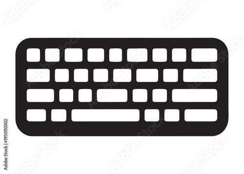 computer keyboard logo silhouette vector, typing keyboard logo silhouette vector illustration, typing device silhouette logo, typing tool logo silhouette design on white background