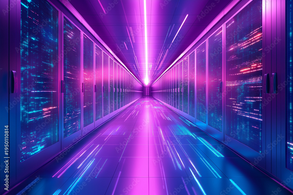 Obraz premium Illustration of it roadmap modern technology and innovative processes, networking and big data. Big Data. Ultra realistic