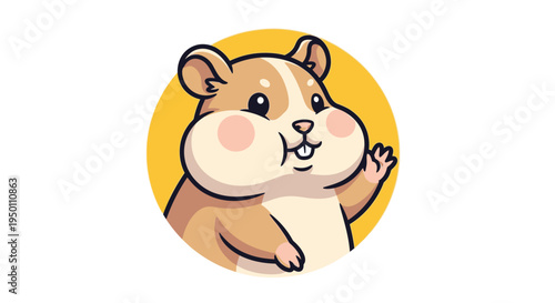 Cute cartoon hamster character design.