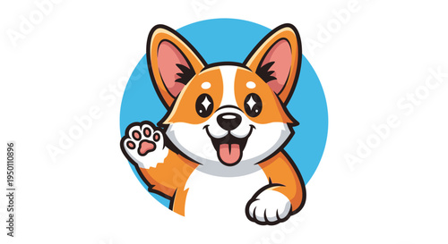 Corgi dog cartoon character illustration.