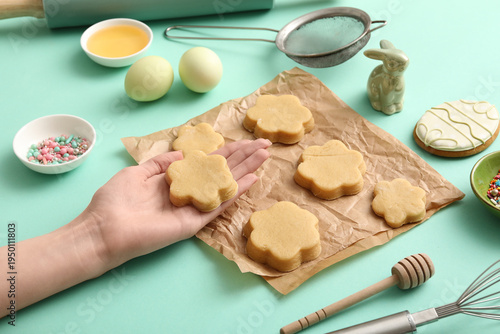 Woman preparing Easter cook...