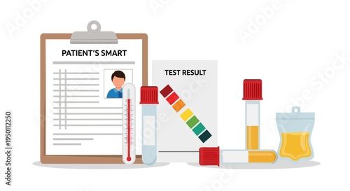 Medical testing and patient information illustration
