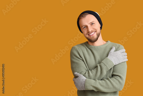 Young man in green sweater ...
