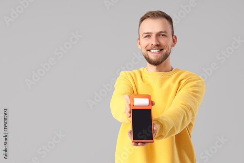 Young man with payment term...