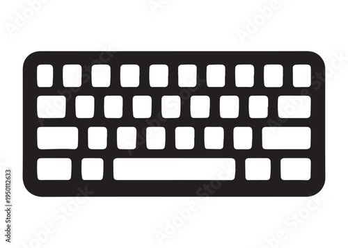 computer keyboard logo silhouette vector, typing keyboard logo silhouette vector illustration, typing device silhouette logo, typing tool logo silhouette design on white background