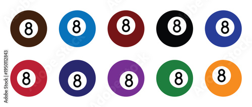 Billiard Snooker eight ball – Pool Game Ball Vector Collection