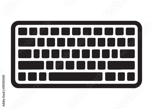 computer keyboard logo silhouette vector, typing keyboard logo silhouette vector illustration, typing device silhouette logo, typing tool logo silhouette design on white background
