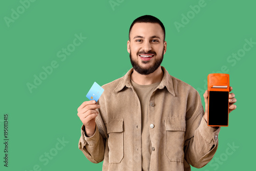 Young man with payment term...