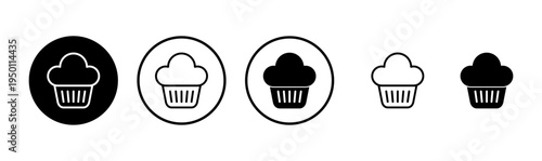 Cup cake icon logo design. Cup cake sign and symbol