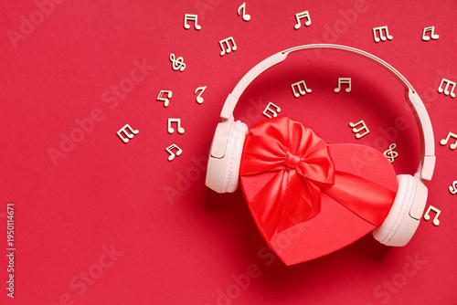 Gift box with headphones an...