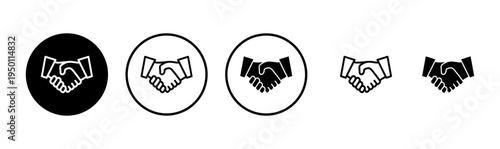 Handshake icon logo design. business handshake sign and symbol. contact agreement