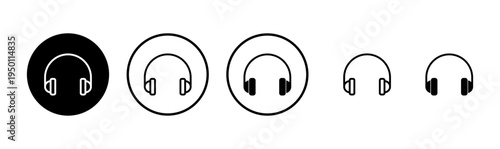Headphone icon logo design. Headvector sign and symbol