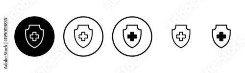 Health insurance icon logo design. Insurance health document sign and symbol