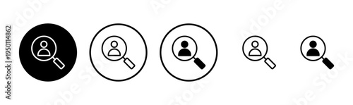 Hiring icon logo design. Search job vacancy sign and symbol. Human resources concept. Recruitment