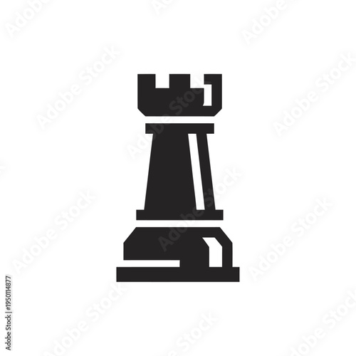Chess rook icon vector. Rook icon minimal design.
