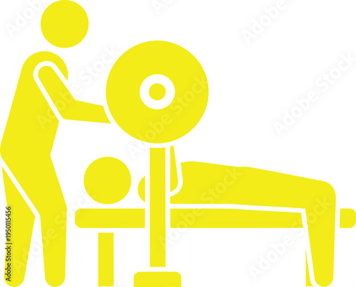 A person performing a weightlifting exercise using a barbell and weights