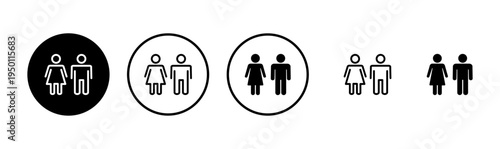 Man and woman icon logo design. male and female sign and symbol. Girls and boys
