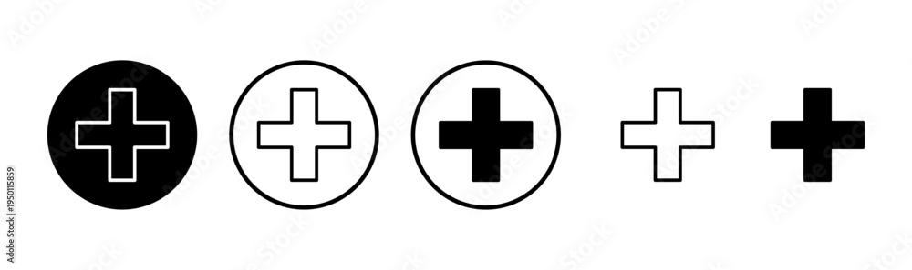 Fototapeta premium Plus icon logo design. Add plus sign and symbol