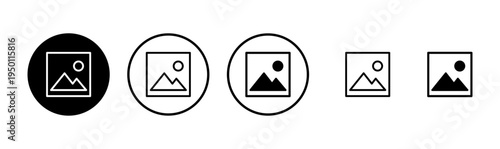 Picture icon logo design. photo gallery sign and symbol. image icon