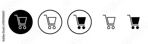 Shopping icon logo design. Shopping cart sign and symbol. Trolley icon
