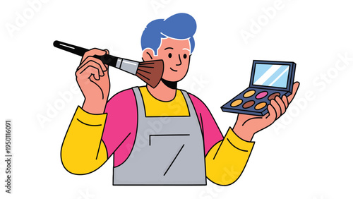 Artist's Touch: A graphic illustration shows an artist's touch, creating a flawless canvas with brush and palette, embodying the artistry of beauty.