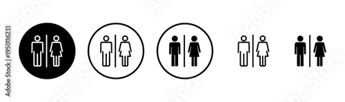 Toilet icon logo design. Girls and boys restrooms sign and symbol. bathroom sign. wc, lavatory