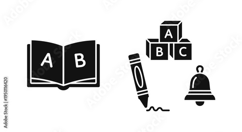 Education Learning Icons and Symbols.