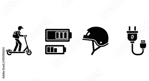 Electric Scooter Battery Charger Helmet.