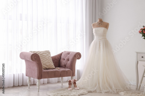 Interior of light room with...