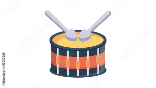A drum accompanied by two spoons positioned on it, indicating a potential for drumming activity.