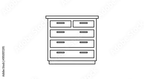 Modern furniture piece with multiple drawers.